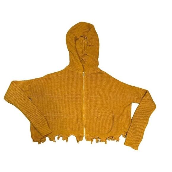 Distressed Knit Hoodie- Size Medium - Picture 6 of 8